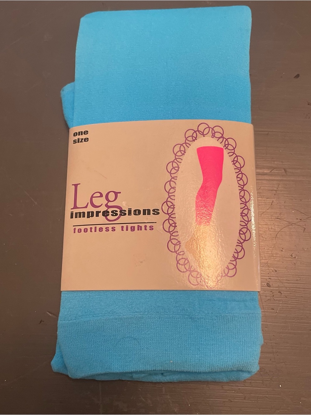 Leg Impressions Footless Tights One Size Blue 80s 100-165lbs up to 5ft 9in